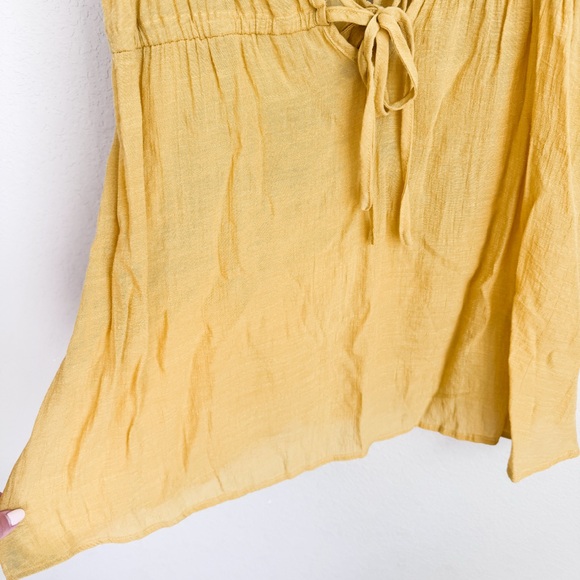 Cupshe Yellow Tie Front Cover Up Dress Open Back Size L - Picture 5 of 8